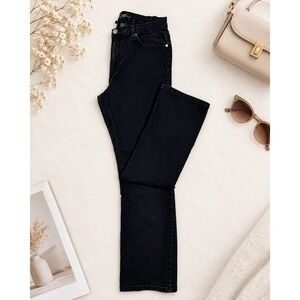 DG2 Diane Gilman Jeans Women 12 Black Straight Leg Stretch Denim Classic